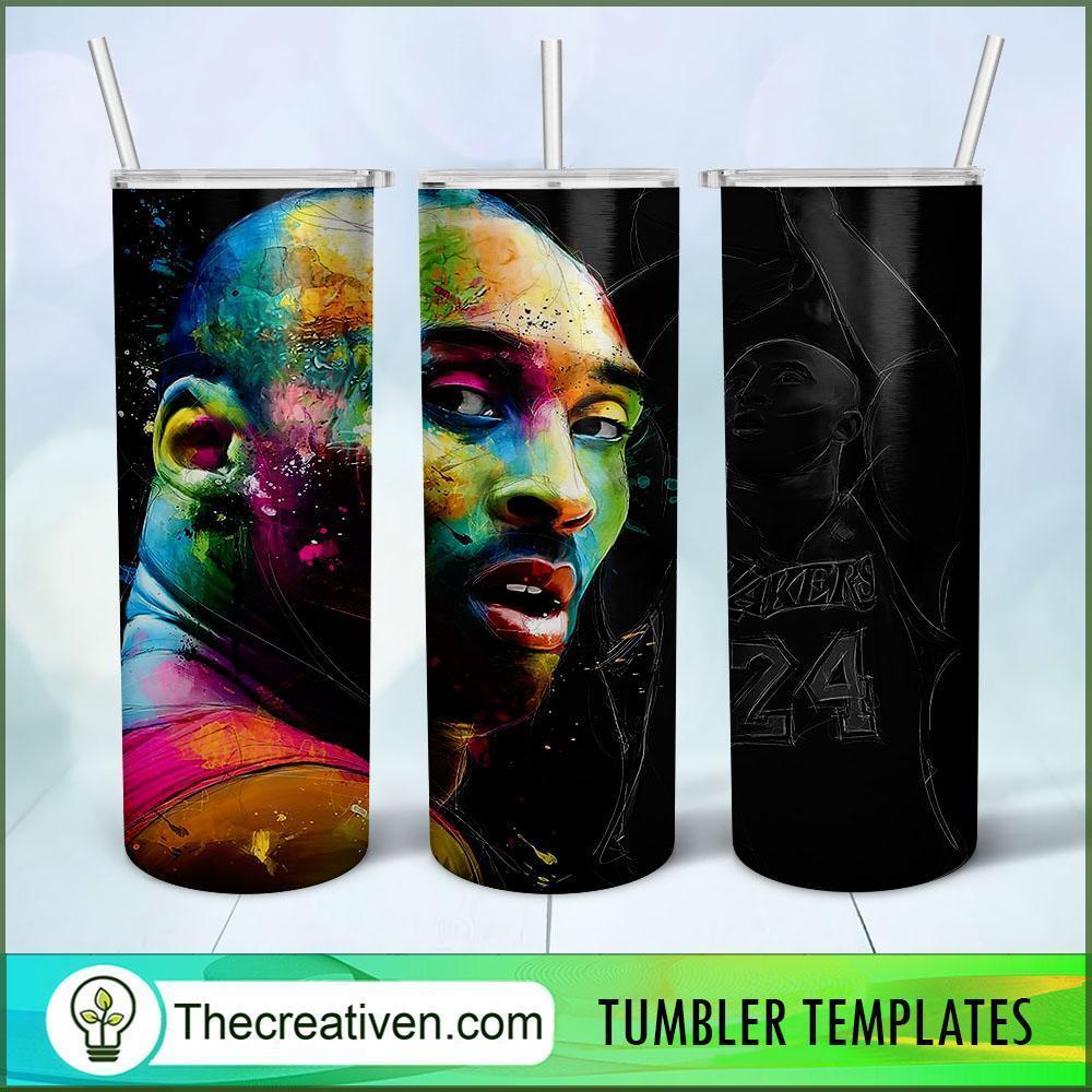 Kobe Art Face Skinny Tumbler Wrap – Digital Download 1 Kobe Art Face Skinny Tumbler Wrap – Digital Download