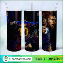 Messi Art Skinny Tumbler Wrap – Digital Download
