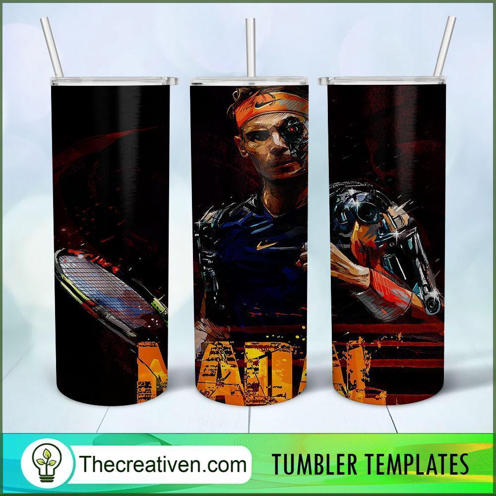 Rafael Nadal Skinny Tumbler Wrap – Digital Download 1 Rafael Nadal Skinny Tumbler Wrap – Digital Download