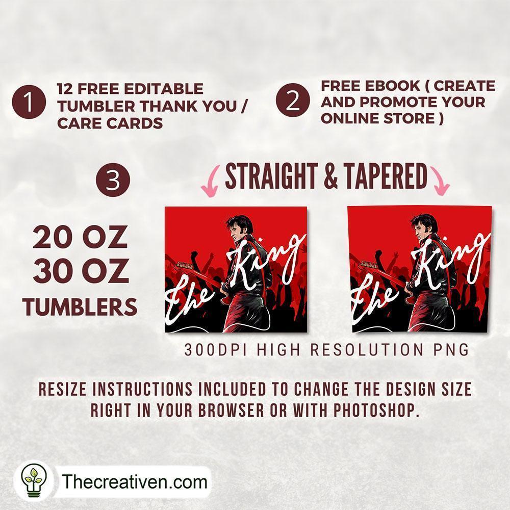 Elvis Presley The King Skinny Tumbler Wrap – Digital Download 2 Elvis Presley The King Skinny Tumbler Wrap – Digital Download - Image 2