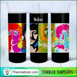 The Beatles Colorful Art Skinny Tumbler Wrap – Digital Download