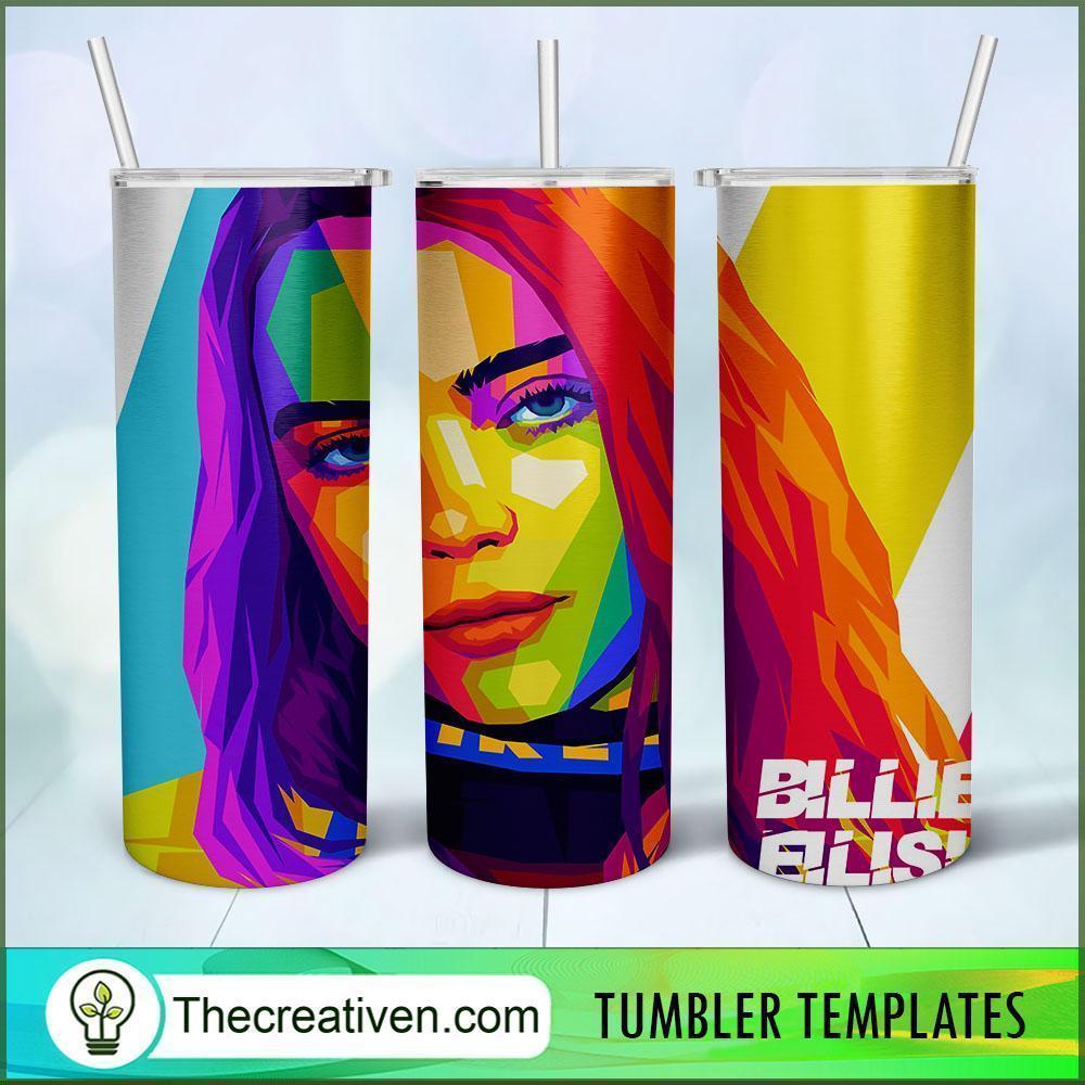 Billie Elish Skinny Tumbler Wrap – Digital Download 1 Billie Elish Skinny Tumbler Wrap – Digital Download