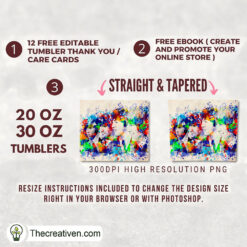 Alternative view of The Beatles Skinny Tumbler Wrap – Digital Download