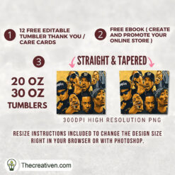 Alternative view of Rapper US Skinny Tumbler Wrap – Digital Download