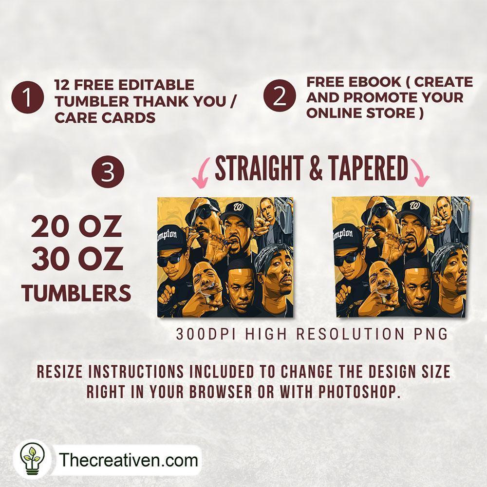 Rapper US Skinny Tumbler Wrap – Digital Download 2 Rapper US Skinny Tumbler Wrap – Digital Download - Image 2