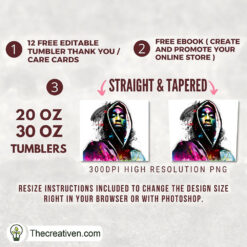 Alternative view of Tupac Colorful Skinny Tumbler Wrap – Digital Download