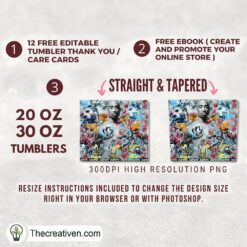 Alternative view of Tupac Skinny Tumbler Wrap – Digital Download