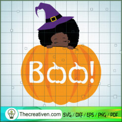 Boo Black Witch SVG Cut File for Cricut & Silhouette