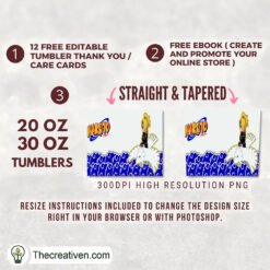 Alternative view of Deidara Skinny Tumbler Wrap – Digital Download