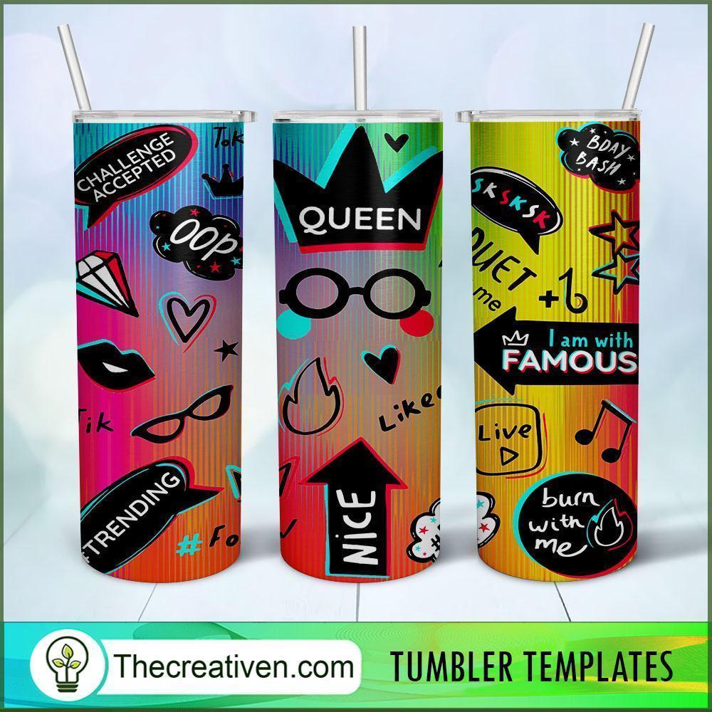Queen Tiktok Trending Colorful 20oz Tumbler Wrap – Digital Download 1 Queen Tiktok Trending Colorful 20oz Tumbler Wrap – Digital Download