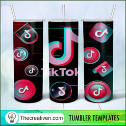Tiktok Logo 20oz Tumbler Wrap – Digital Download Design 35201