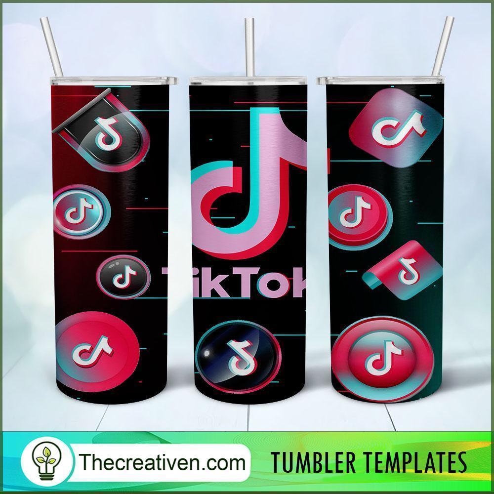 Tiktok Logo 20oz Tumbler Wrap – Digital Download Design 35201 1 Tiktok Logo 20oz Tumbler Wrap – Digital Download Design 35201