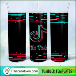 Neon Light Logo Tiktok 20oz Tumbler Wrap – Digital Download