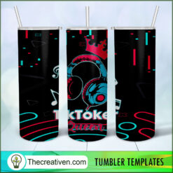 Tiktoker Queen Black Background 20oz Tumbler Wrap – Digital Download