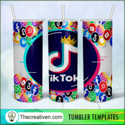 Colorful Social Network Logo 20oz Tumbler Wrap – Digital Download