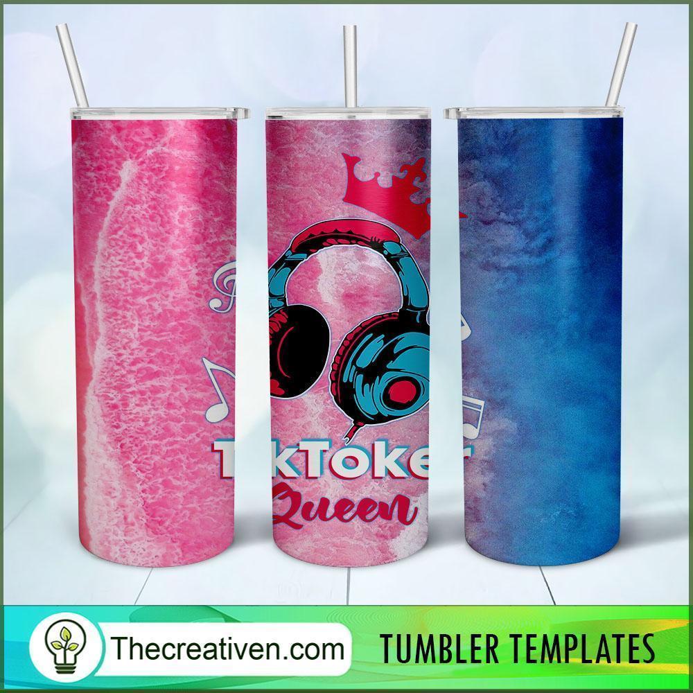 Tiktoker Queen 20oz Tumbler Wrap – Digital Download 1 Tiktoker Queen 20oz Tumbler Wrap – Digital Download