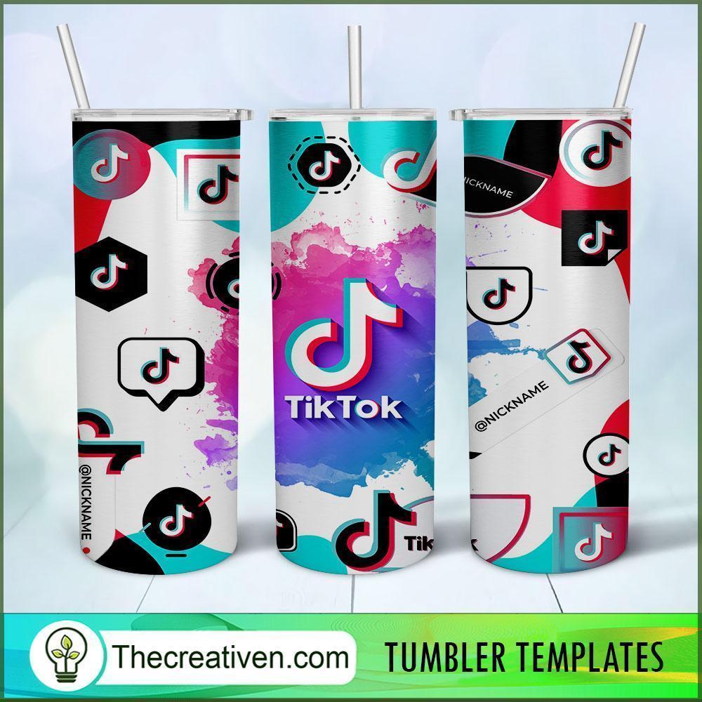 Tiktok Logo 20oz Tumbler Wrap – Digital Download Design 35160 1 Tiktok Logo 20oz Tumbler Wrap – Digital Download Design 35160