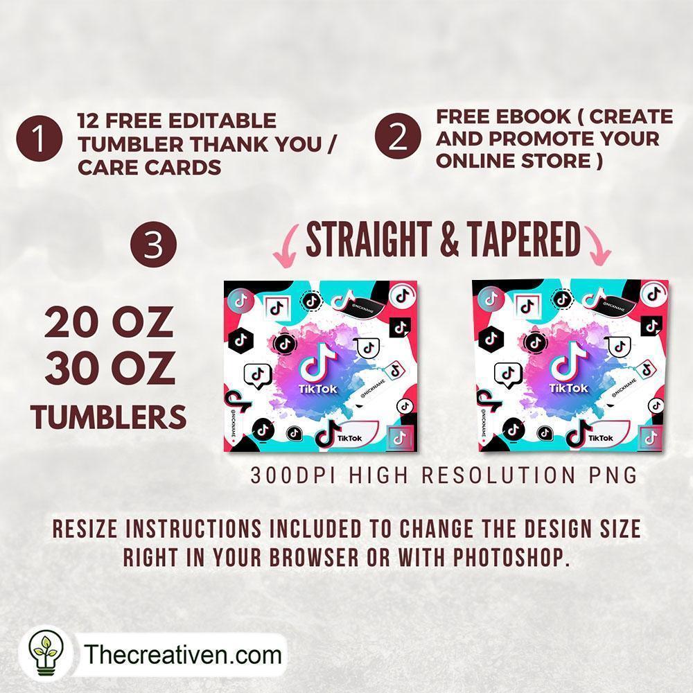 Tiktok Logo 20oz Tumbler Wrap – Digital Download Design 35160 2 Tiktok Logo 20oz Tumbler Wrap – Digital Download Design 35160 - Image 2
