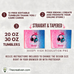 Tiktoker Queen 20oz Tumbler Wrap – Digital Download 3 Tiktoker Queen 20oz Tumbler Wrap – Digital Download - Image 2