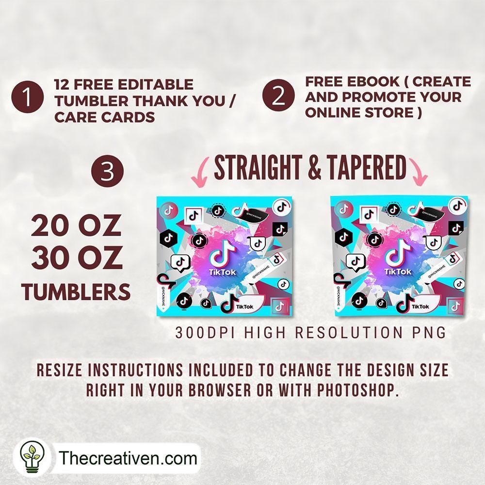 Tiktok Logo Colorful 20oz Tumbler Wrap – Digital Download 2 Tiktok Logo Colorful 20oz Tumbler Wrap – Digital Download - Image 2
