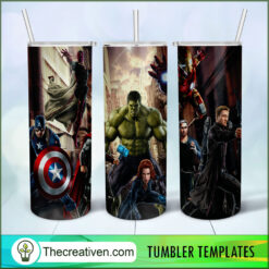 Avengers Characters Poster 20oz Tumbler Wrap – Digital Download