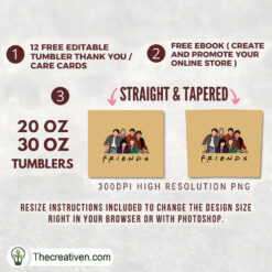 Friends 20oz Tumbler Wrap – Digital Download 3 Friends 20oz Tumbler Wrap – Digital Download - Image 2