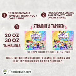 Just A Mom Raising Her Rugrats 20oz Tumbler Wrap – Dig Design 35071 - Image 2