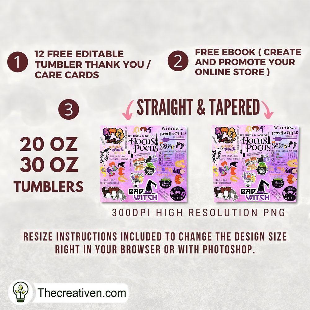 Hocus Pocus Bundle Background Tumbler Wrap Download 2 Hocus Pocus Bundle Background Tumbler Wrap Download - Image 2