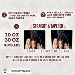 Hi We Are Hocus Pocus 20oz Tumbler Wrap – Digital Download - Image 2
