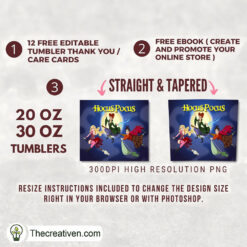 Hocus Pocus In Night 20oz Tumbler Wrap – Digital Download - Image 2