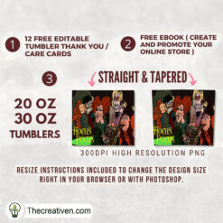 Hocus Pocus Fleer Art 20oz Tumbler Wrap – Digital Download - Image 2