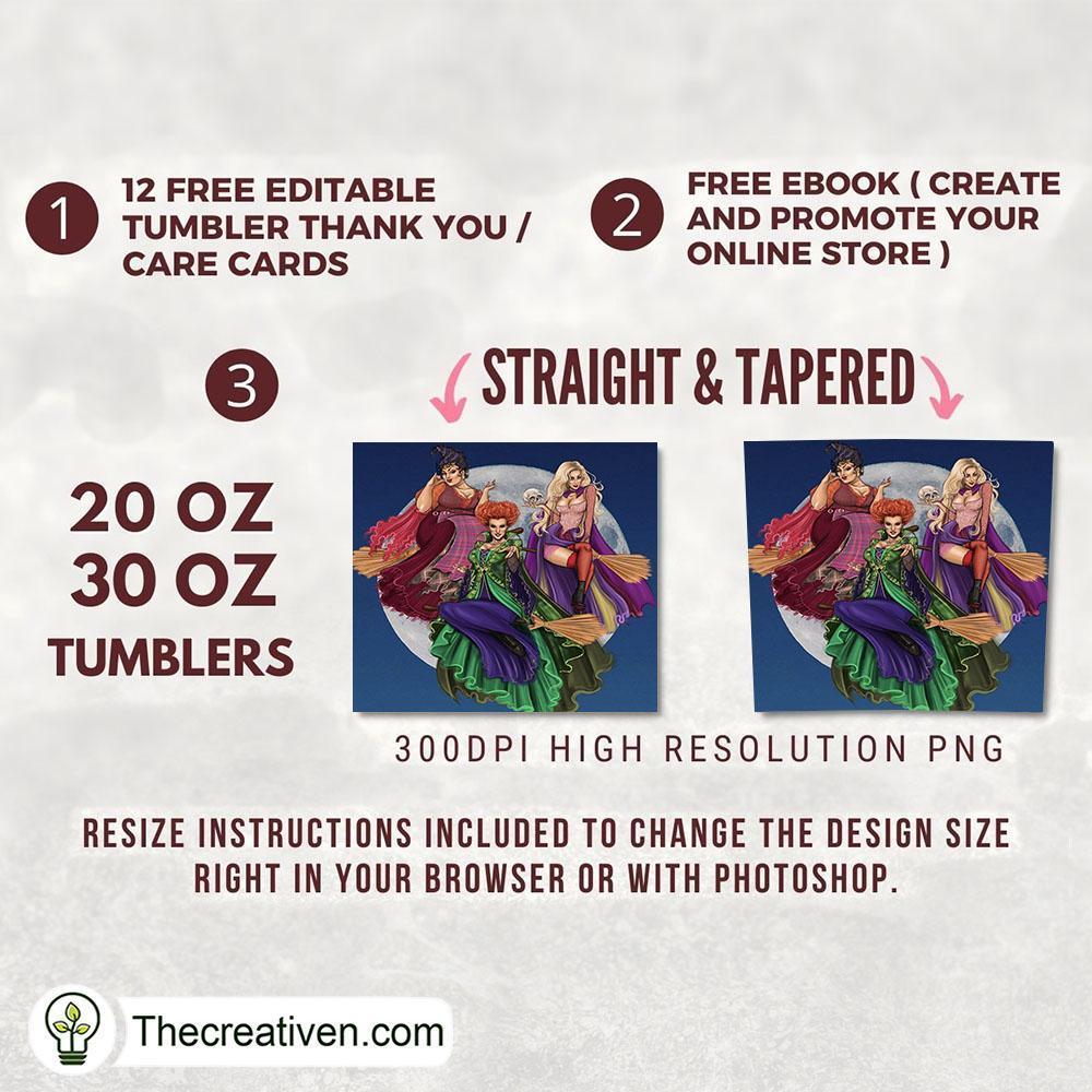 Hocus Pocus Art 20oz Tumbler Wrap – Digital Download Design 34958 2 Hocus Pocus Art 20oz Tumbler Wrap – Digital Download Design 34958 - Image 2