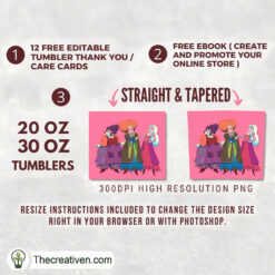 Alternative view of Hocus Pocus Pink Draw 20oz Tumbler Wrap – Digital Download