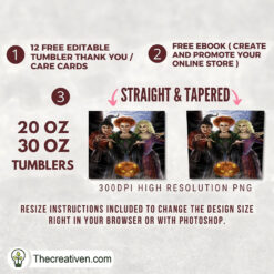 Alternative view of Sanderson Sister 20oz Tumbler Wrap – Digital Download
