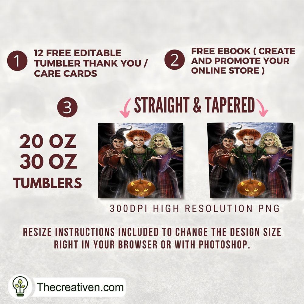 Sanderson Sister 20oz Tumbler Wrap – Digital Download 2 Sanderson Sister 20oz Tumbler Wrap – Digital Download - Image 2