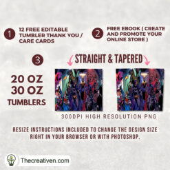 Alternative view of Draw Poster DC Comics 20oz Tumbler Wrap – Digital Download
