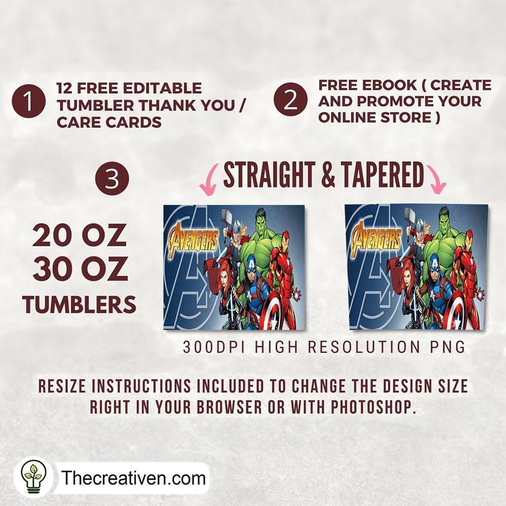 Avengers Team Draw 20oz Tumbler Wrap – Digital Download 2 Avengers Team Draw 20oz Tumbler Wrap – Digital Download - Image 2
