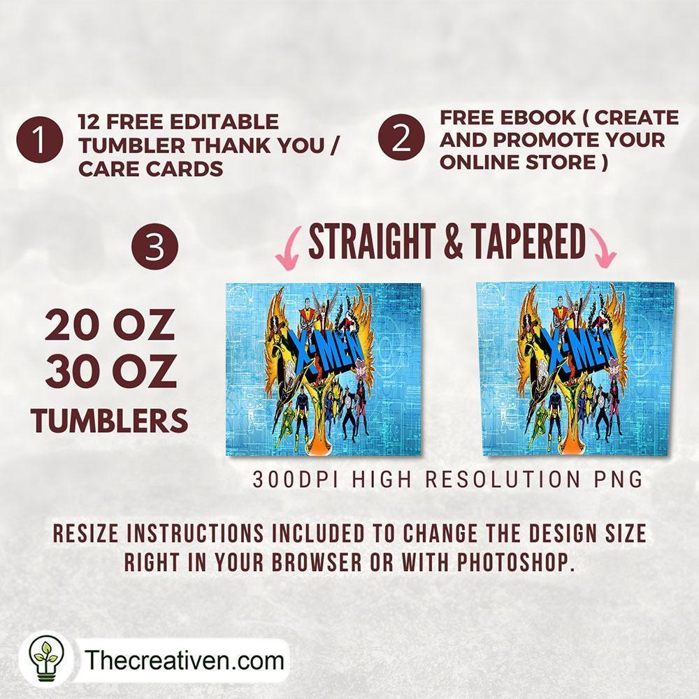 X-Men Poster 20oz Tumbler Wrap – Digital Download 2 X-Men Poster 20oz Tumbler Wrap – Digital Download - Image 2