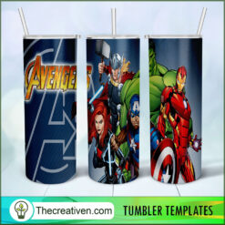 Avengers Team Draw 20oz Tumbler Wrap – Digital Download