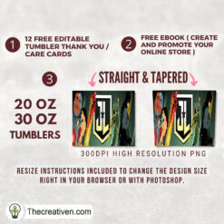 Alternative view of DC Posters 20oz Tumbler Wrap – Digital Download