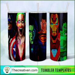 All Characters DC And Marvel Draw 20oz Tumbler Wrap – Digital Download