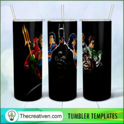 DC Comics Team Cartoon 20oz Tumbler Wrap – Digital Download