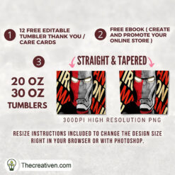 Alternative view of Iron Man 20oz Tumbler Wrap – Digital Download Design 34624