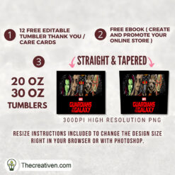 Alternative view of Marvel Guardians Galaxy  20oz Tumbler Wrap – Digital Download