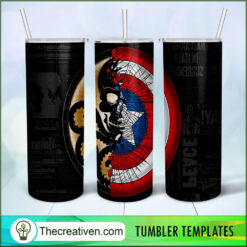 Captain America Shield Skull 20oz Tumbler Wrap – Digital Download