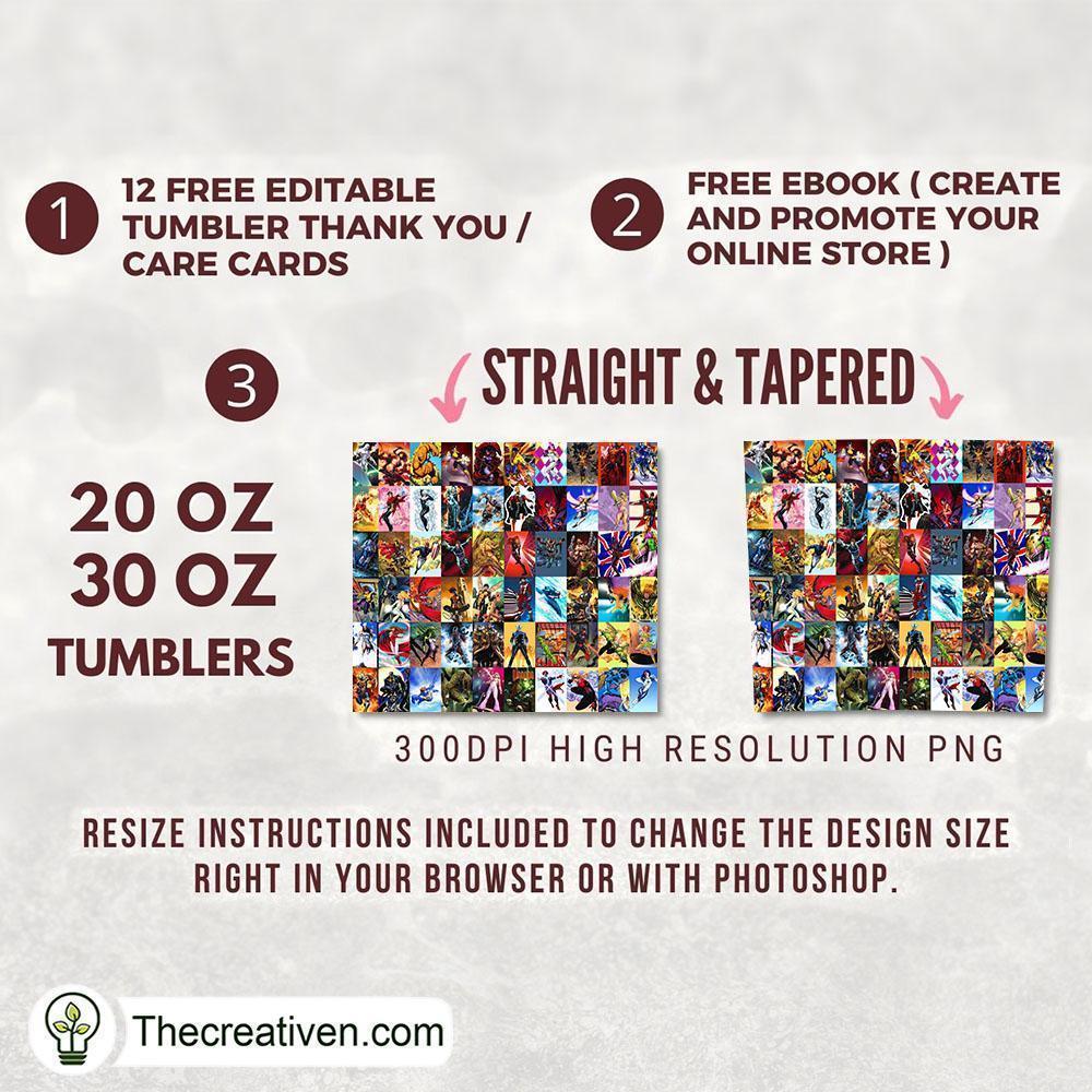 DC Comics Cartoon 20oz Tumbler Wrap – Digital Downloa Design 34585 2 DC Comics Cartoon 20oz Tumbler Wrap – Digital Downloa Design 34585 - Image 2