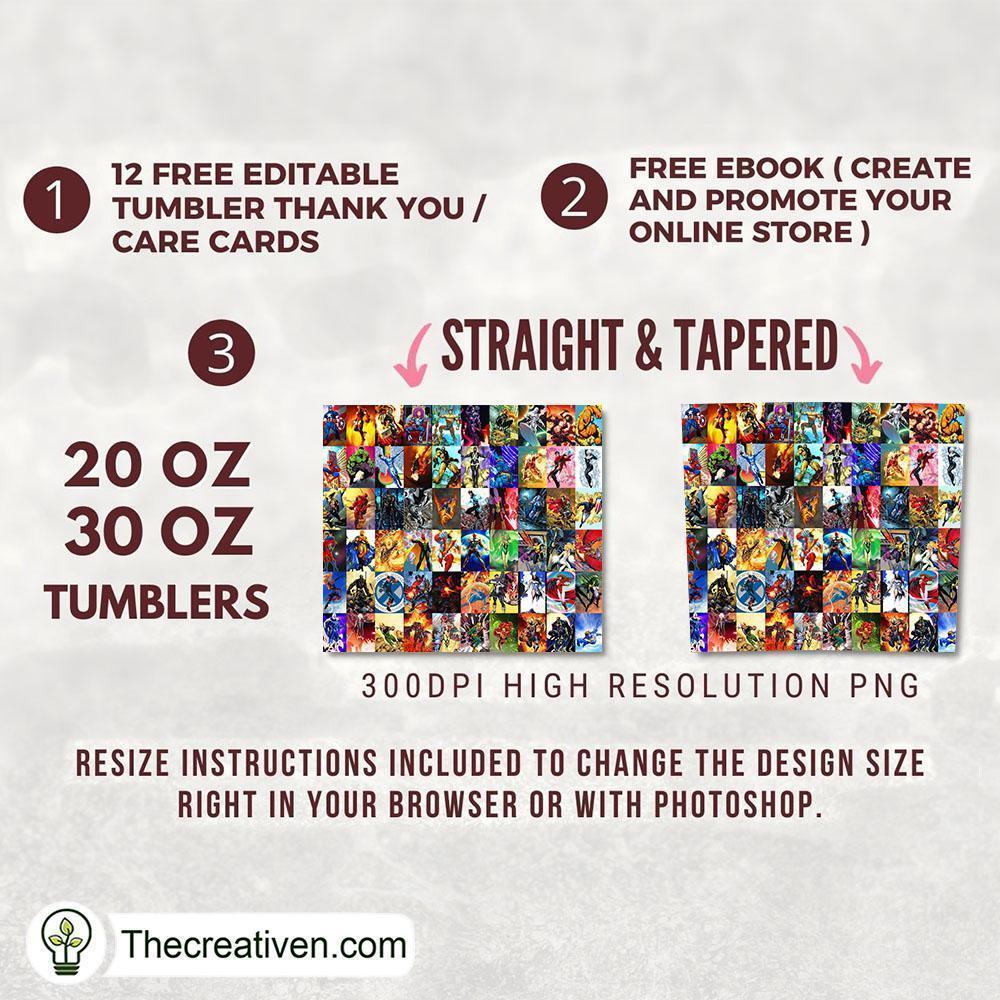 DC Comics Cartoon 20oz Tumbler Wrap – Digital Downloa Design 34584 2 DC Comics Cartoon 20oz Tumbler Wrap – Digital Downloa Design 34584 - Image 2