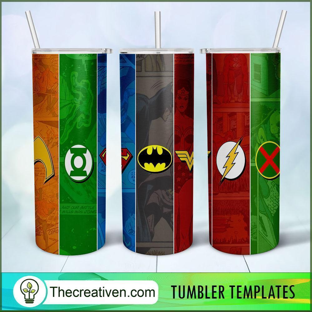 Colorful Logo DC Comics 20oz, 20oz Skinny Straight, Full Tumbler Wrap, PNG Digital File 1 Marvel DC 54 copy