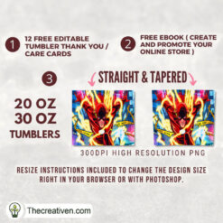 Alternative view of The Flash DC Comics Cartoon 20oz Tumbler Wrap – Digital Download