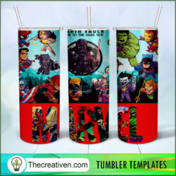 Marvel And DC Comics Poster 20oz Tumbler Wrap – Digital Download